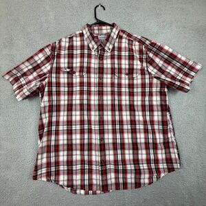 Carhartt 2XL‎ Relaxed Fit Plaid Button Down Short Sleeve Work Shirt